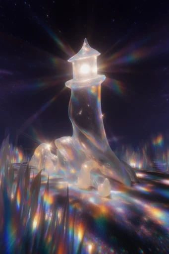 Ethereal Iridescent Futurism style reference image — bioluminescent fiber optics