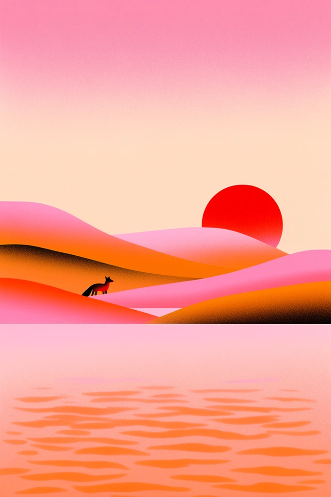 Graphic Risograph Pop style AI image example 2
