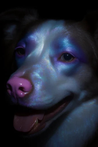 Luminous Cyber Noir style reference image — avant-garde beauty portrait