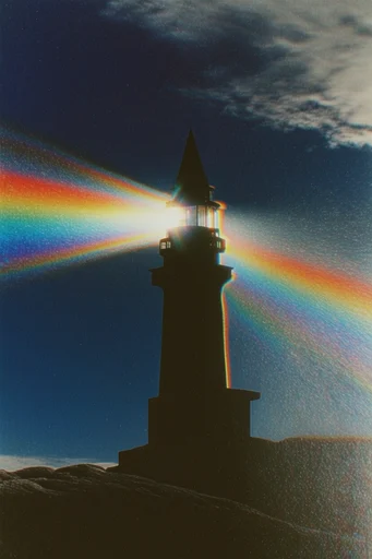 Prismatic Retro Dreamscape style reference image — chromatic aberration