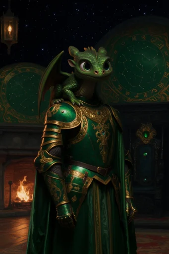 Celestial Emerald Opulence style reference image — medieval fantasy realism