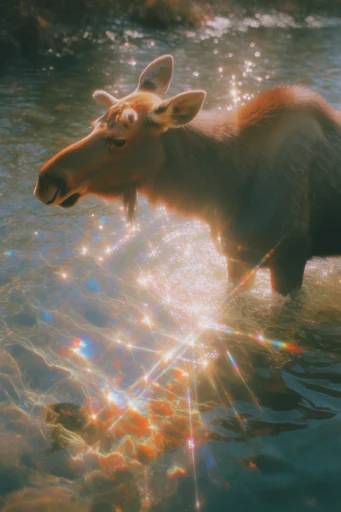 Prismatic Sunlit Nostalgia style reference image — dreamy analog film grain