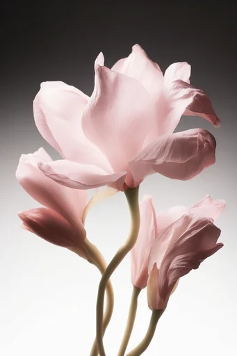 Ethereal Chiaroscuro Botanicals style reference image — sculptural organic forms