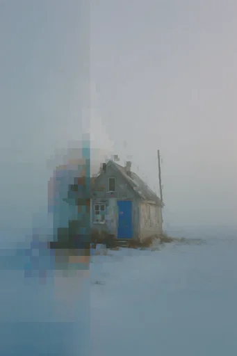 Minimalist Glitch Synthesis style AI image example 4
