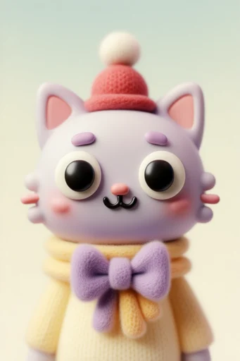 Plush Whimsical 3D style reference image — claymation aesthetic