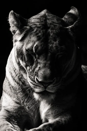 Monochromatic Gothic Chiaroscuro style AI image example 3