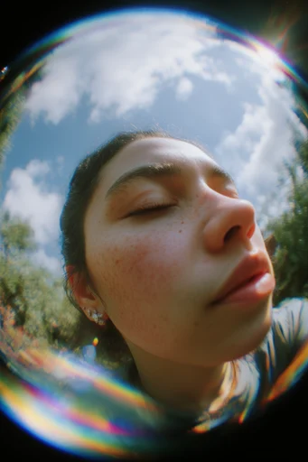 Distorted Analog Fisheye style reference image — dynamic low-angle perspective