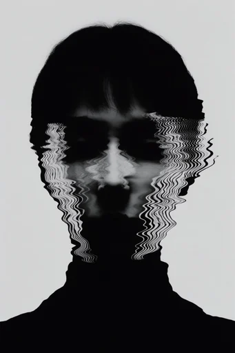 Monochrome Kinetic Glitch moodboard — generate AI images in this style