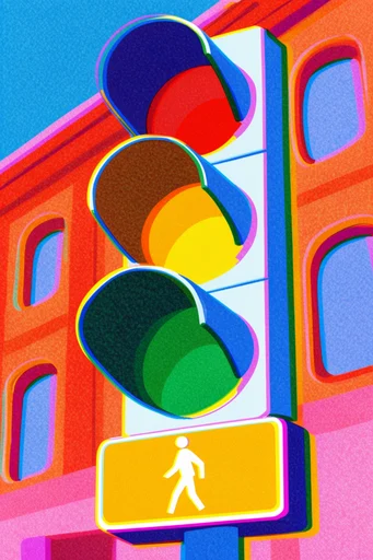 Vibrant Retro Printwork style reference image — halftone texture
