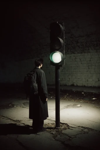 Cinematic Nocturnal Noir style reference image — high-contrast chiaroscuro