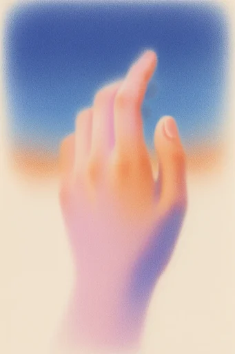 Ethereal Grain Dreamscapes style reference image — vibrant warm-on-cool contrast