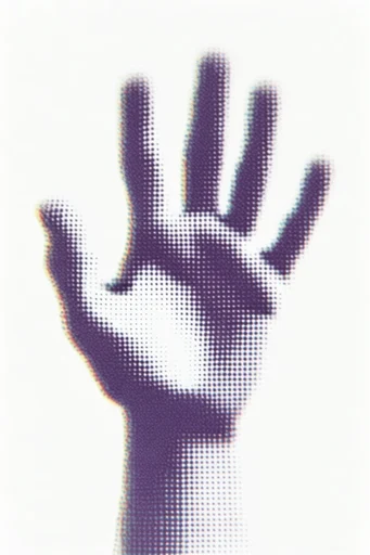 Graphic Halftone Brutalism style reference image — geometric abstraction