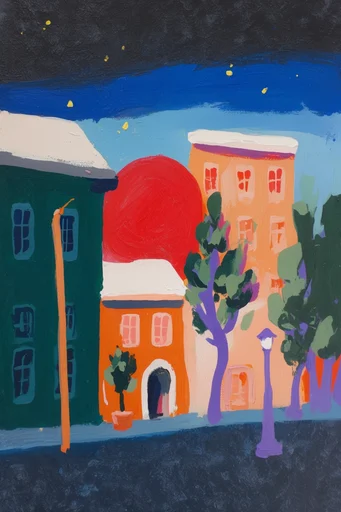 Nocturnal Fauvist Impasto style reference image — thick paint application