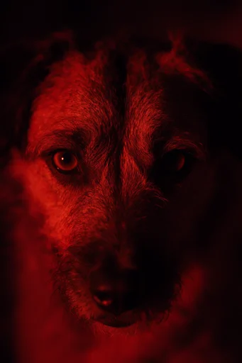 Cinematic Crimson Nocturne style reference image — deep black shadows