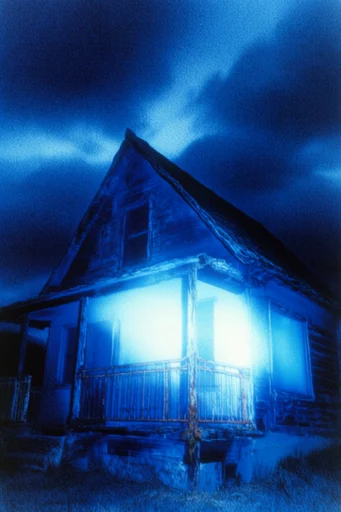 Spectral Indigo Nocturne style reference image — high-contrast film grain
