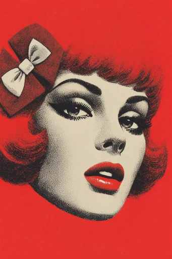 Gritty Red Halftone style reference image — vintage ink illustration