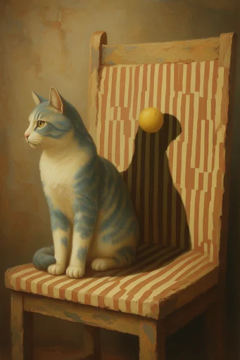 Luminous Geometric Surrealism style reference image — chiaroscuro shadows