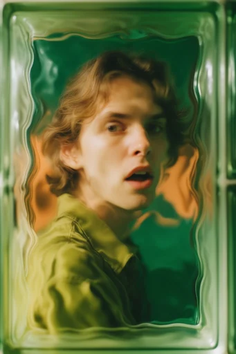 Refractive Emerald Surrealism style reference image — warm amber backlighting