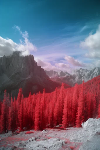 Surreal Infrared Crimson style reference image — infrared photography style