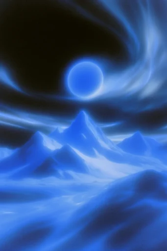 Ethereal Spectral Cyanotype style reference image — lo-fi CRT aesthetic