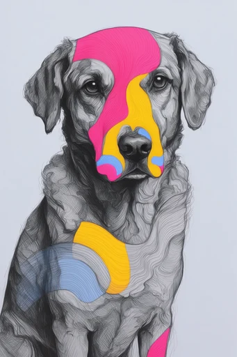 Chromatic Surrealist Portraits style reference image — vibrant neon and crimson accents