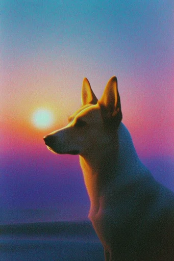 Ethereal Neon Twilight style reference image — retro-futuristic sci-fi