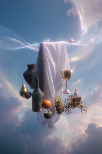 Celestial Ethereal Surrealism style reference image — golden hour lighting