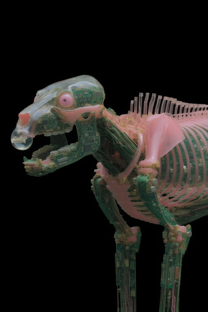 Translucent Cyber-Organic Assemblage style AI image example 3