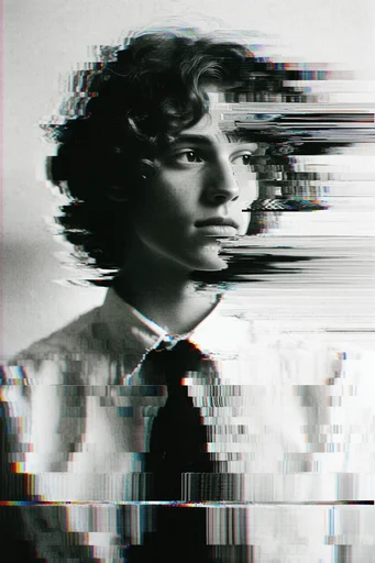 Corrupted Monochrome Glitch style reference image — datamoshing