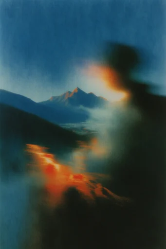 Ethereal Nocturnal Blur style reference image — heavy film grain