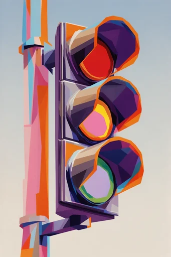 Vibrant Expressionist Geometry style reference image — saturated color palette