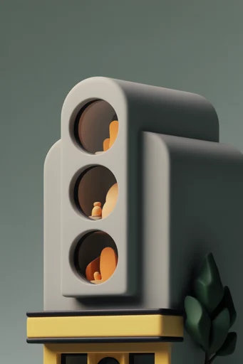 Tactile Clay Minimalist style reference image — 3D clay render