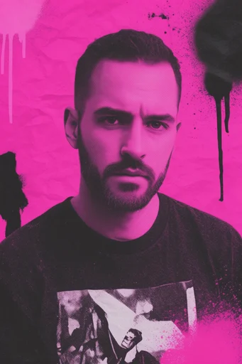 Gritty Neon Punk style reference image — gritty photocopy texture