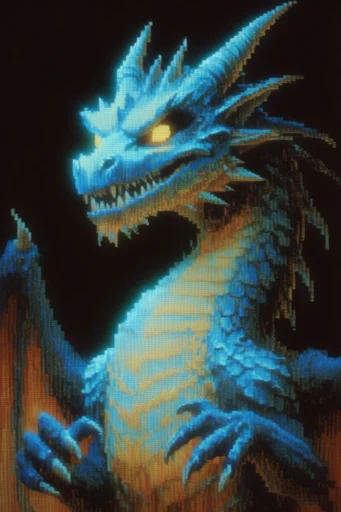 Luminous Digital Retrocore style reference image — high-contrast dark background