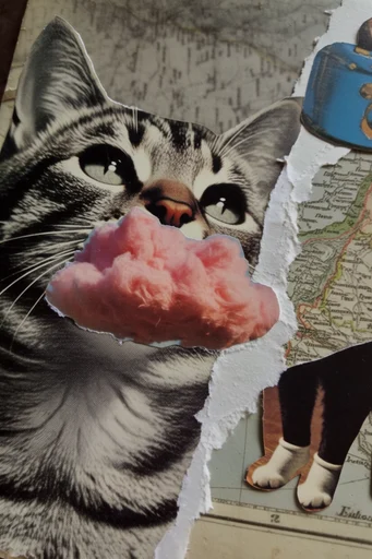 Analog Surrealist Collage style reference image — analog paper collage