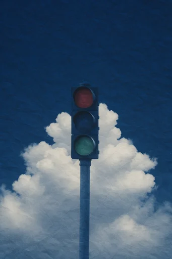 Surreal Cobalt Cloudscapes style reference image — retro anime influence