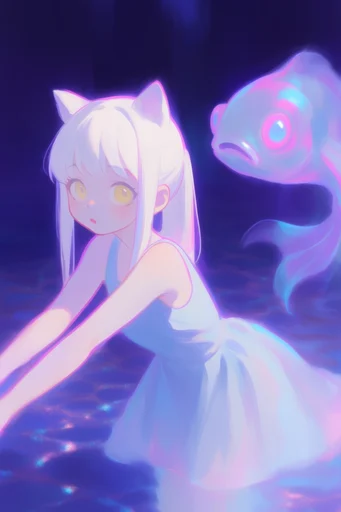 Luminous Azure Dreamscape style reference image — melancholic aquatic fantasy