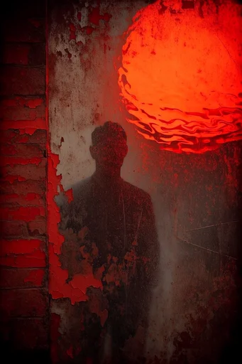 Crimson Industrial Surrealism moodboard — generate AI images in this style
