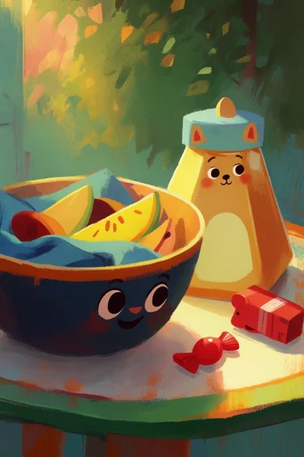 Whimsical Storybook Artistry style reference image — textured gouache painting