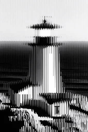 Monochrome Glitch Brutalism style reference image — dithered bitmap