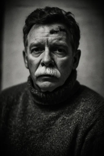 Cinematic Chiaroscuro Noir style reference image — high-contrast monochrome