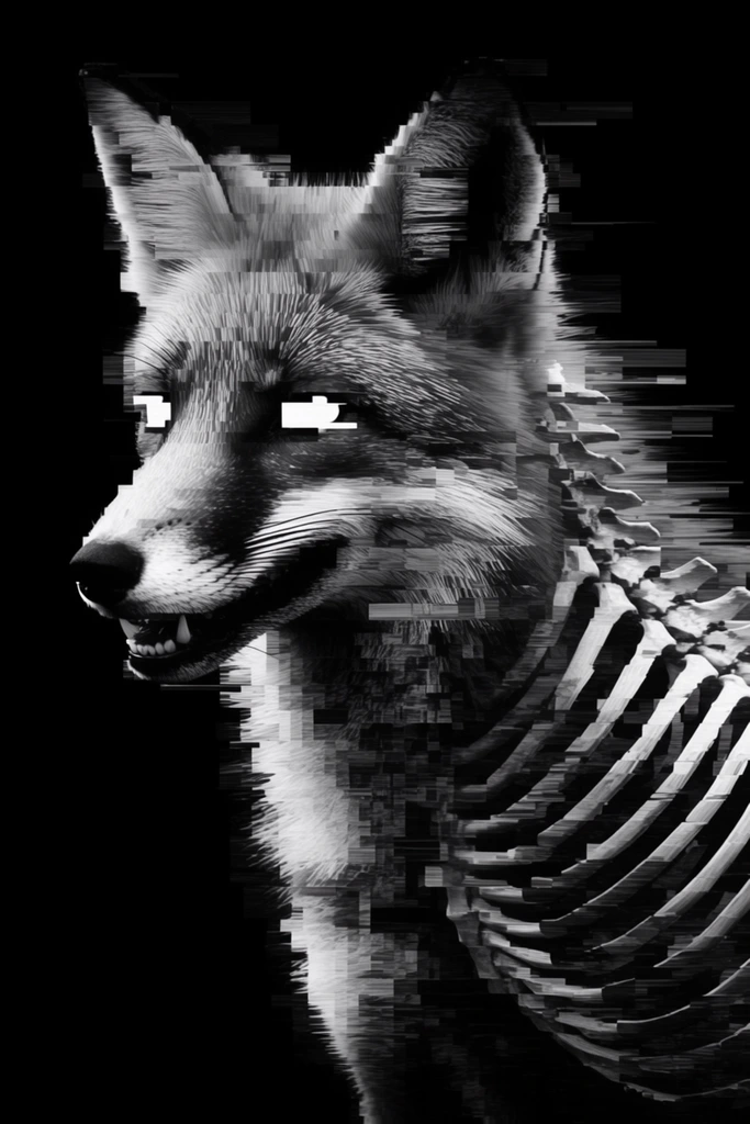 Fragmented Cybernetic Portraiture style AI image example 3