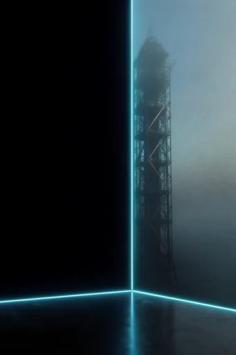 Minimalist Abyssal Neon style reference image — minimalist void