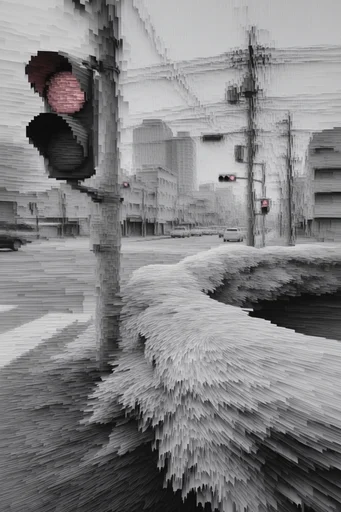 Monochromatic Digital Erosion style reference image — monochrome