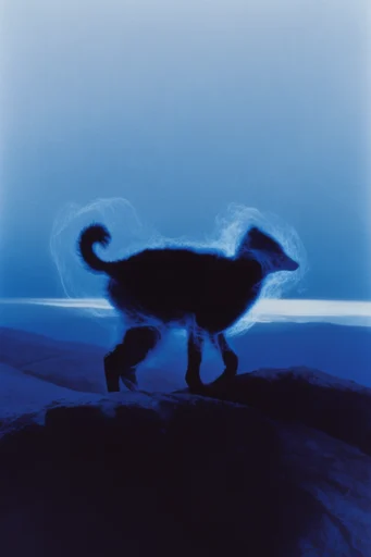 Nocturnal Cobalt Surrealism style reference image — minimalist surrealism