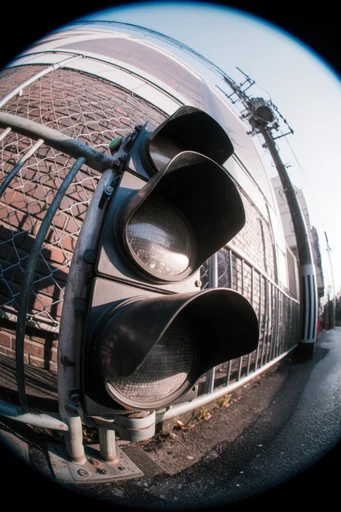 Distorted Urban Fisheye style reference image — dynamic perspective