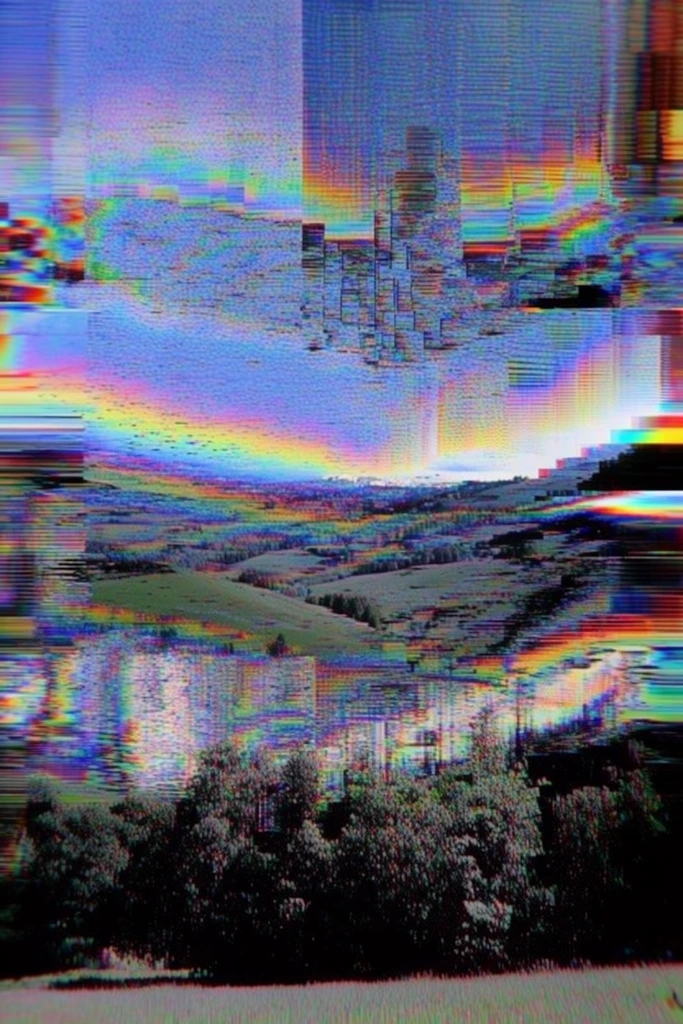 Synthetic Glitch Core style AI image example 2