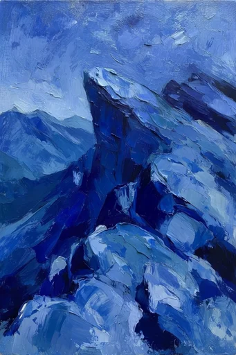 Textured Cobalt Expressionism style reference image — heavy impasto oil painting