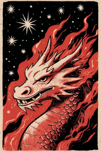Crimson Occult Nouveau style reference image — surreal occult fantasy
