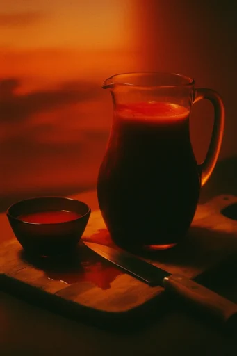 Crimson Silhouette Noir style reference image — minimalist composition